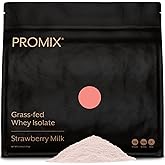 Promix Whey Protein Isolate Powder, 31g Grass Fed Whey Isolate, 6.6g BCAAs, Gluten Free, Keto Friendly, Strawberry Milk, 2.5lb