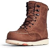BRUNT The Marin (Soft Toe) - 8" Waterproof Moc Toe Work Boot - Electrical Hazard Rated - Slip + Oil Resistant - Adjustable Width System