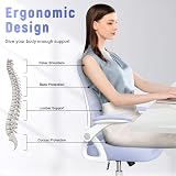 naspaluro Office Chair Ergonomic Desk Chair 90° Flip-up Armrests Purple view 3
