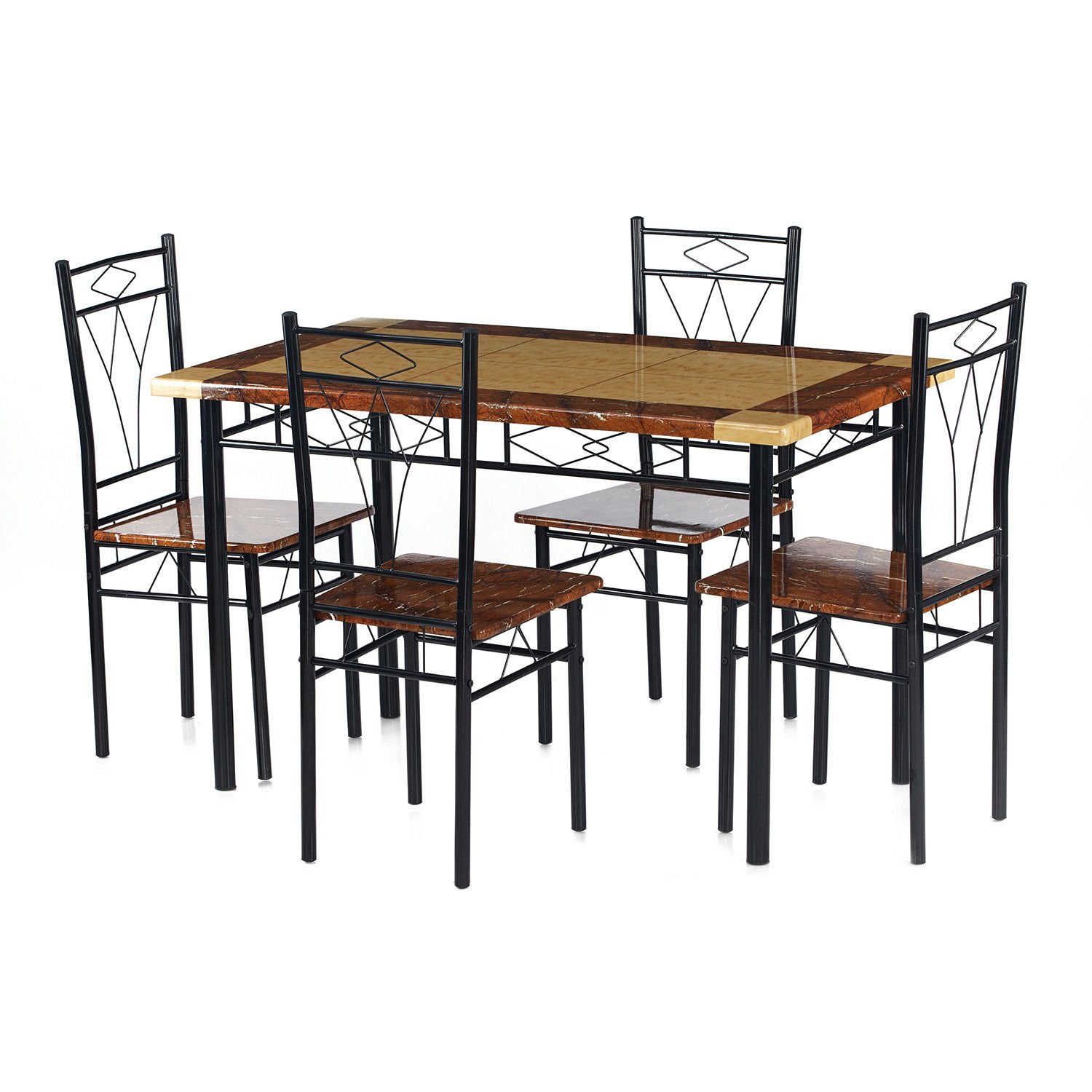 Nilkamal Stratus Four Seater Dining Table Set (Glossy Finish, Black