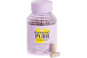 Lemme Purr Vaginal Probiotics for Women - Promotes pH Balance, Healthy Vaginal Odor & Urinary Tract Health w/Lactobacillus Blend, Clinically Tested Strains, Pineapple & Vitamin C - 60 Veggie Capsules