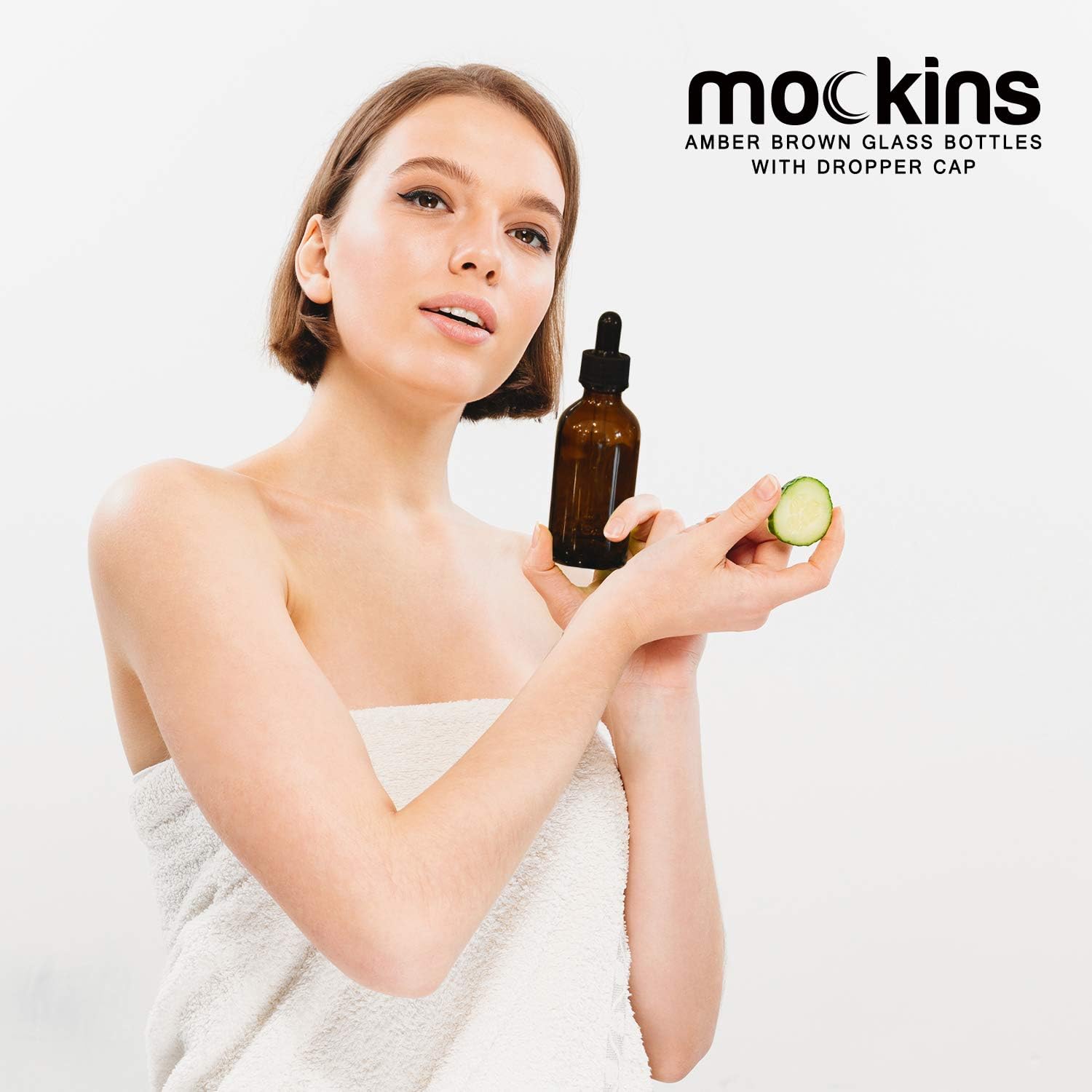 Mockins 24 pack Amber 2 Oz Glass Dropper Bottles | The Amber Glass Bottles Includes a Dropper & Funnel and Brush with Bonus Labels to Mark Each One: Home Improvement