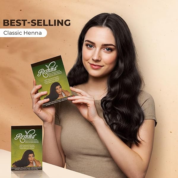 RESHMA BEAUTY AYURVEDIC HENNA HAIR COLOR BLEND – HENNA & INDIGO WITH HERBAL EXTRACTS – NATURAL DEEP BROWN/DARK CHOCOLATE HAIR COLOR FOR GRAY BLENDING – HEENA MEHENDI – 5.29 OZ