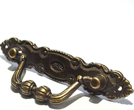 4 Sets Vintage Bronze Knobs Antique Drawer Handles Ring Pulls