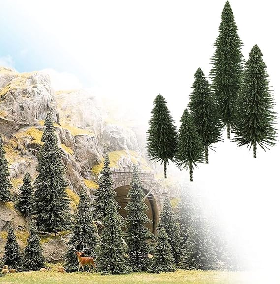 Lot De 40 Arbres En Plastique Peints Pour Décors De Train Miniature – Échelle HO (1:87)