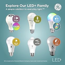 GE LED+ Battery Backup LED Light Bulbs, Emergency