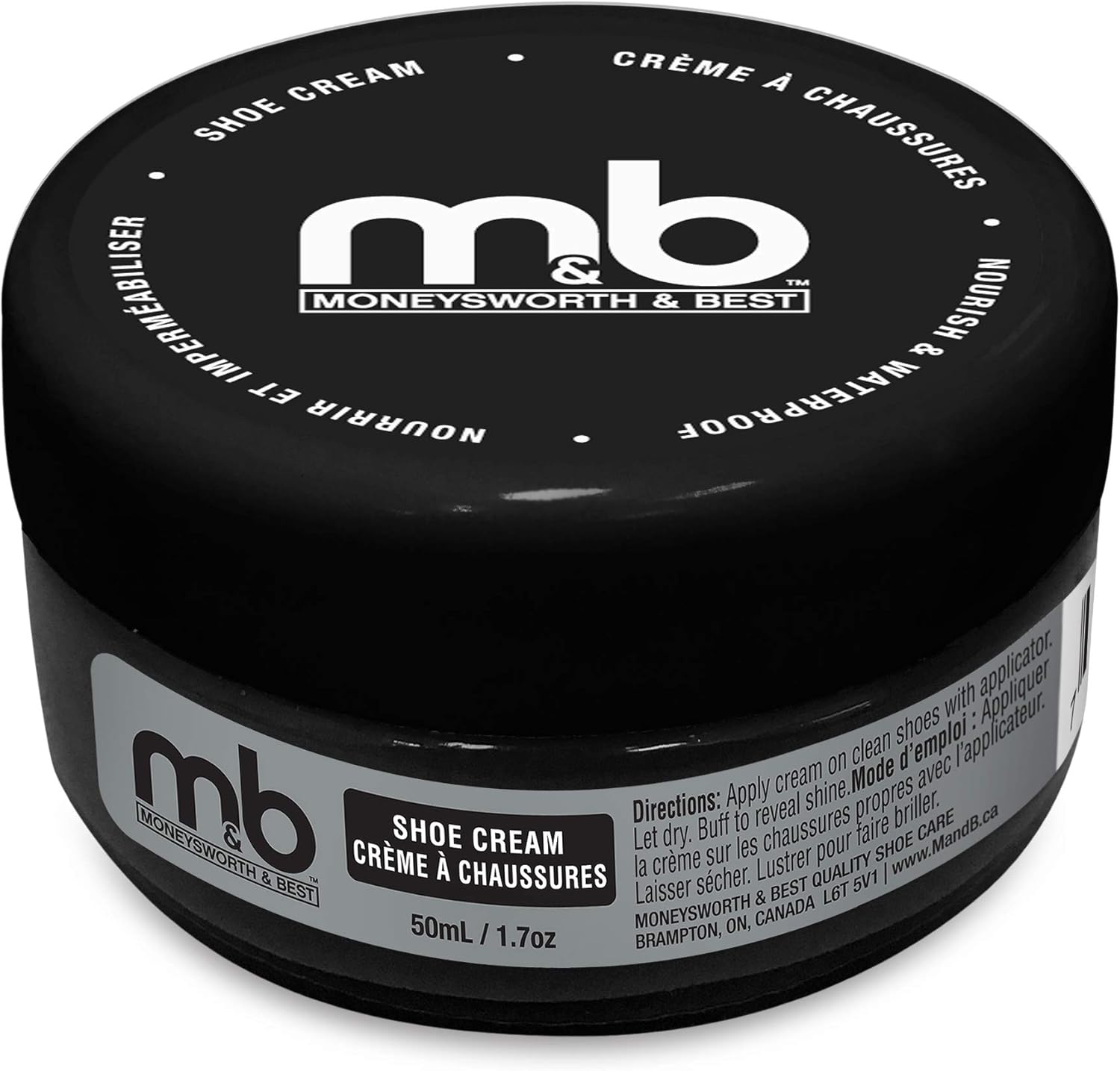 Moneysworth & Best Shoe Cream Black, 50ml: Sports & Outdoors