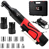 BullsArmor Cordless Ratchet Wrench 12V Set 45Nm Electric Ratchet with 2 Batteries, Fast Charger, 9 Sockets for Automotive Oil
