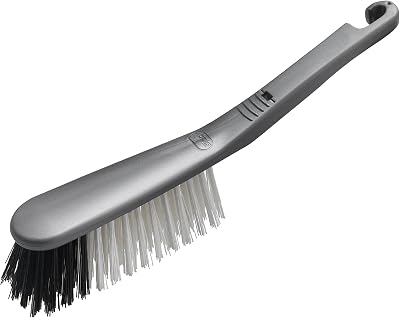 Addis Hand Brush with Stiff Bristles and Sturdy Handle metallic silver