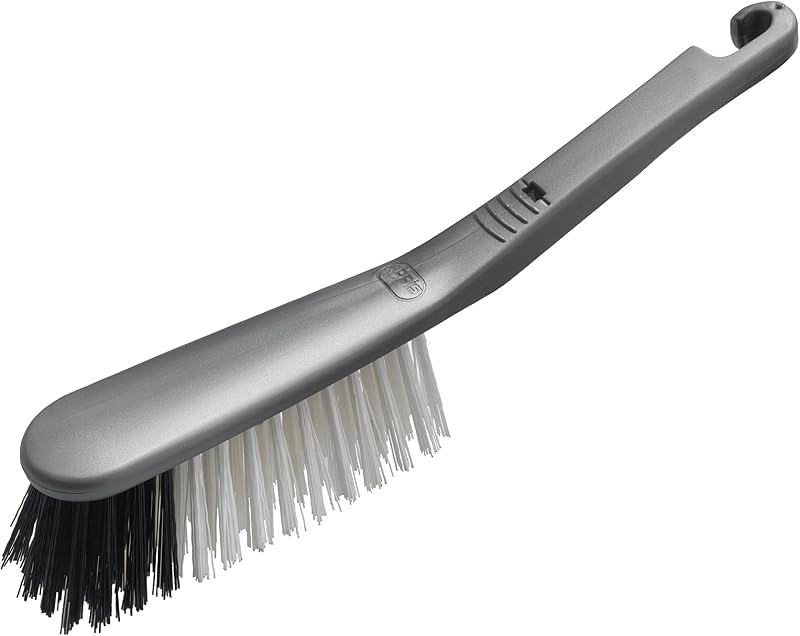 Addis Hand Brush with Stiff Bristles and Sturdy Handle metallic silver