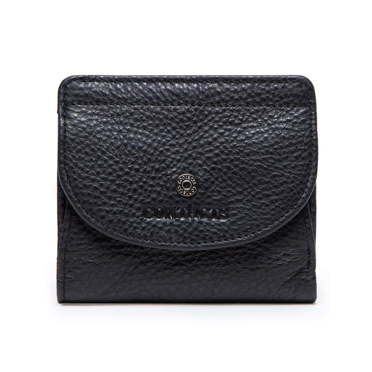 FANDARE Short Wallet Credit Card Holder for Men Women Genuine Leather Purse Waterproof Bifold Wallet Coin Pocket Purse Holders Money Organizers Black