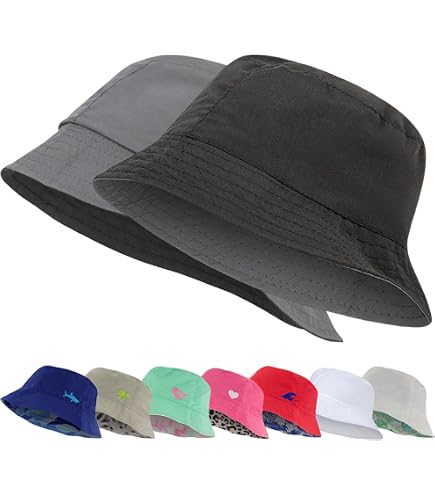 3539 12 Pieces Bucket Hat Solid Color Summer Fishing Hats Boys Girls UPF 12 Pieces Bucket Hat Solid Color Summer Fishing Hats for  main image 3