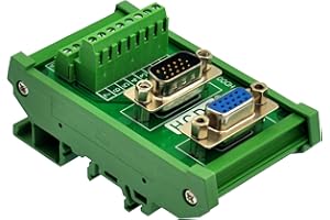 HCDC DIN Rail Mount D-SUB Male-Female Interface Module Terminal Block Breakout Board (DB15HD)