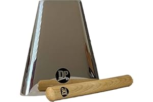 DP Music 6 Inch Cow Bell Noise Maker with Beater Chrome Finish - Cowbell for Sporting, Football Games, Events - Percussion Musical Instrument