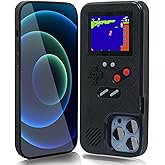 WeLohas Gameboy Case for iPhone 16 Only,Handheld Retro 168 Classic Games,Color Video Display Game Case for iPhone,Anti-Scratch Shockproof Phone Cover for iPhone Black