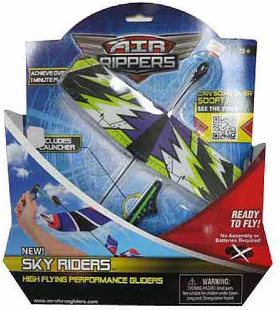 Air Rippers High Flying Stunt Glider Plane Purple / Green Lightning Toy Plane