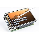 SunFounder 3.5 Inch 480x320 Touch Screen IPS LCD SPI Display Monitor with Stylus for Raspberry Pi 5/4B/Pironman 5/Max, 50 FPS, 65K Colors, 40pin, Trixie, Ubuntu, Kali Linux, RetroPie