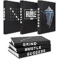 Hardcover Grind Hustle Success Book Decor for Men & Women, Decorative books for Home Decor, Office Decor for Men and Desk Decor for Men, Motivational gift with Black Cover and Blank Pages