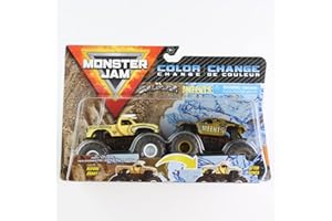 MonsterJam Color Change Bulldozer vs Team Meents (Double Pack) 1:64 Scale, Dirty to Clean