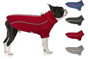 cyeollo Fleece Dog Jacket Zipper up Sweaters Reflective Small Dog Coats with D Ring Warm Sweaters Dogs Clothes for Pet Apparel