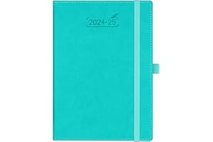 BEZEND Planner 2024 2025, 18 Months (July24-Dec25) [Turquoise] 5.8" x 8.5", Academic Year Planner, Daily Weekly and Monthly Calendar with Pen Holder, Vegan Leather Hard Cover