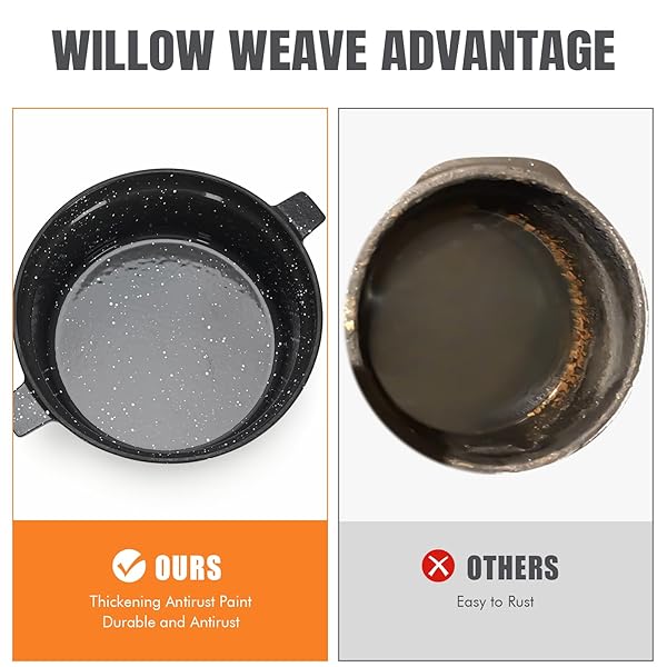 WILLOW WEAVE CAST IRON WOOD STOVE STEAMER 2.5 QUART WITH LARGE OPENING TOP – FLAKE GREY