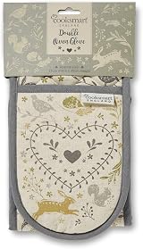 Cooksmart British Double Oven Gloves Heat Resistant Woodland