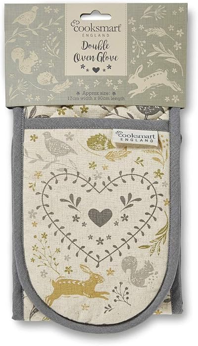 Cooksmart British Double Oven Gloves Heat Resistant Woodland
