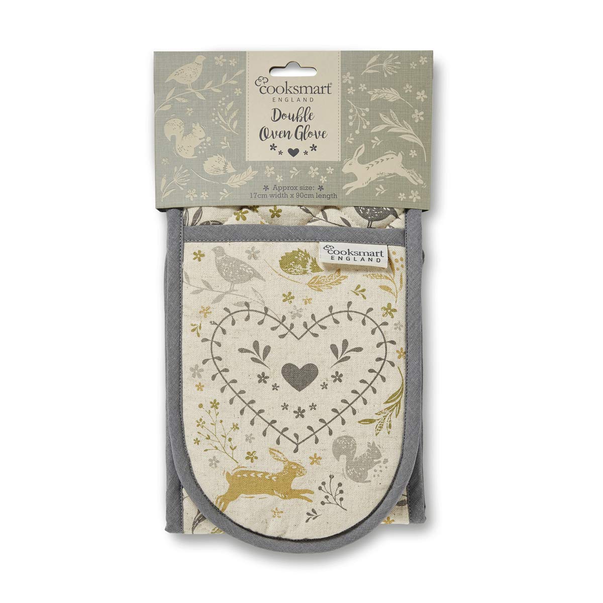 Cooksmart Double Oven Gloves Heat Resistant | British Designed Heat Resistant Oven Gloves | Modern Oven Mitt & Potholder for Home Cooking | Maximum Heat Protection Kitchen Oven Gloves - Woodland — image 1