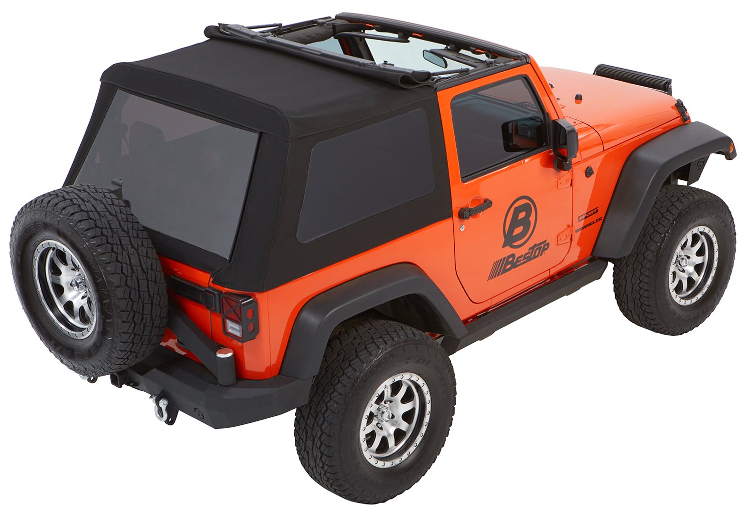 Bestop 5492217 Black Twill Trektop NX Glide Convertible Soft Top for 2007-2018 Wrangler JK 2-door