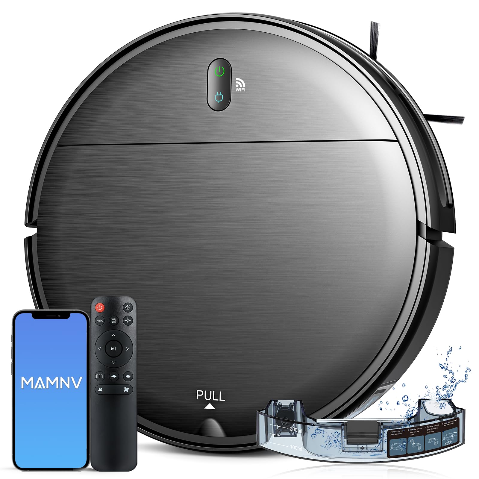 Photo 1 of MAMNV Robot Vacuum and Mop,2 in 1 for Carpet & Hard Floor,Robotic Vacuum Cleaner with Alexa/Voice/App,Powerful & Quiet for Pet Hair,Slim 2.87",Self-Charging & Zigzag Path Cleaning