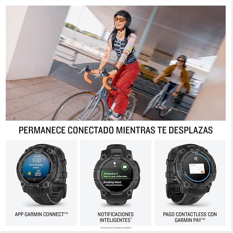 Instinct 3, Reloj Inteligente con GPS, Negro