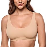 INLYRIC Women's Inbarely Soft Scoop Neck Bralette - Spaghetti Strap No Padding Unlined No Underwire Comfortable Sleep Bra