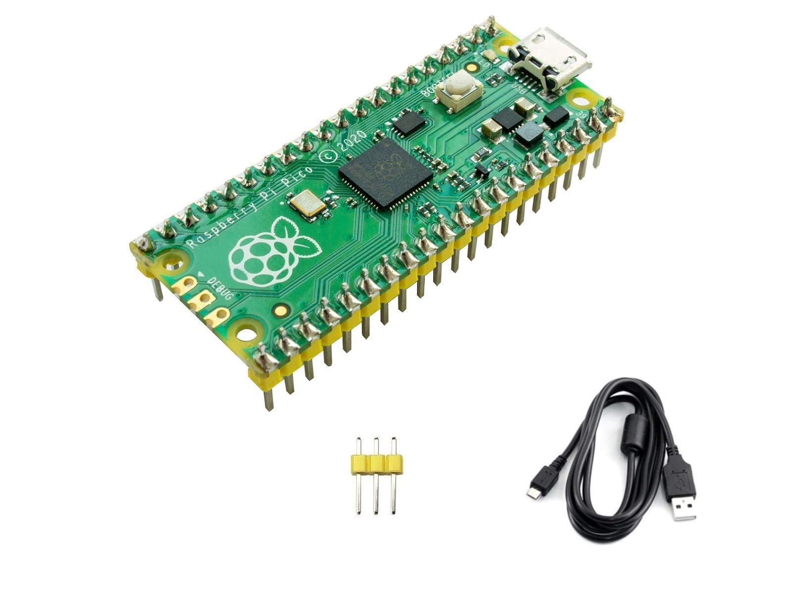 IBest Pre-Soldered Raspberry Pi Pico RP2040 Microcontroller board Flexible Mini Board Based on Raspberry Pi RP2040 Chip,Dual-core Arm Cortex M0+ Processor, Support C/C++/Python