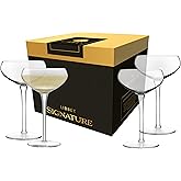 Libbey Signature Kentfield Coupe Cocktail Glasses Set of 4, Classic Tall Stemmed Glass Cup, Champagne Coupe Glasses Gift Set for Weddings, Birthdays