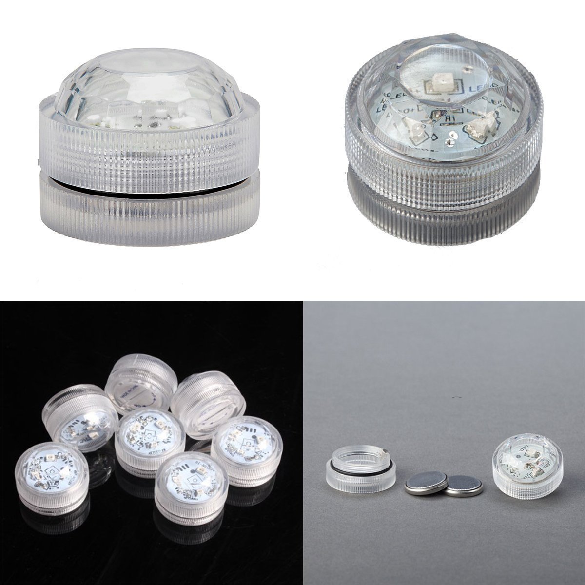 Lumière Sous l\'eau Show lumière d\'ambiance Bougies chauffe-plat avec télécommande pour étang et baignoire ou comme Vase Lampe (blanc froid)