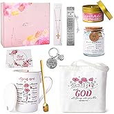 Christian Religious Gifts for Women, Valentines Birthday Easter Gifts for Women Mom Sister Best Friend Grandma Catholic Gift Bible Accessories Faith Based Gift Christian Coffee Mugs Bible Verse Jar
