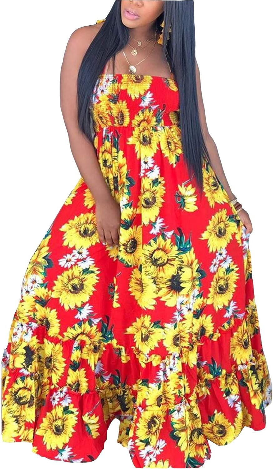 red sunflower dress