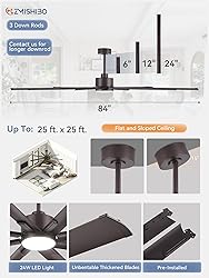 ZMISHIBO 84" Industrial Ceiling Fans with