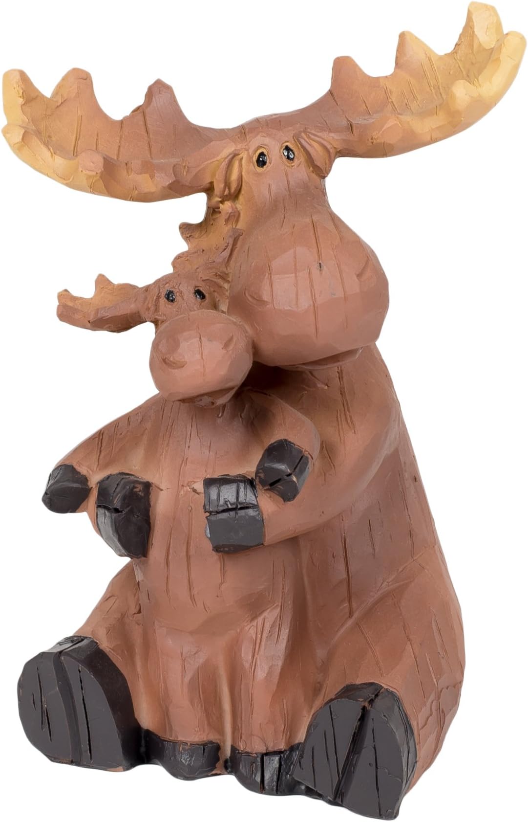 Slifka Sales Company Mama Moose with Baby 5.25 Inch Resin Decorative Tabletop Figurine