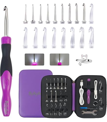 BestYiJo - Enrollador De Hilo Eléctrico Automático - Capacidad 13 Oz (370g) - Para Ganchillo Y Tejido - Color Púrpura