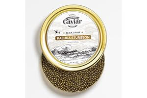 GREAT TASTE CAVIAR Kaluga Fusion Sturgeon Malossol Black Caviar - 4.41 oz/125 g - Premium Quality, Luxury Fresh Gourmet Fish Roe - GUARANTEED OVERNIGHT!