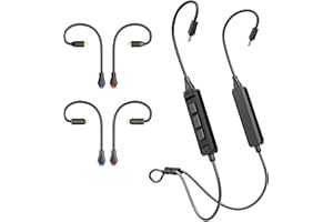 MEE audio BT3 Bluetooth Wireless Adapter Cable for in-Ear Monitors - Includes MMCX, 2-pin (0.78mm) & DC connectors for Wide I