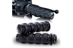 DREAMIZER Universal Motorcycle Hand Grips with Black Non-Slip Rubber for Harley Honda Yamaha Suzuki Kawasaki
