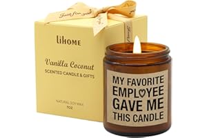 Lihome Boss Gifts for Women Men - Funny Boss Day Gifts, Coworker, Employee, Office Humor Vanilla Coconut Scented Candle (7oz)