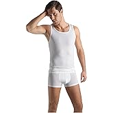 HANRO Men's Cotton Sensation Tank Top 73066, White, XX-Large