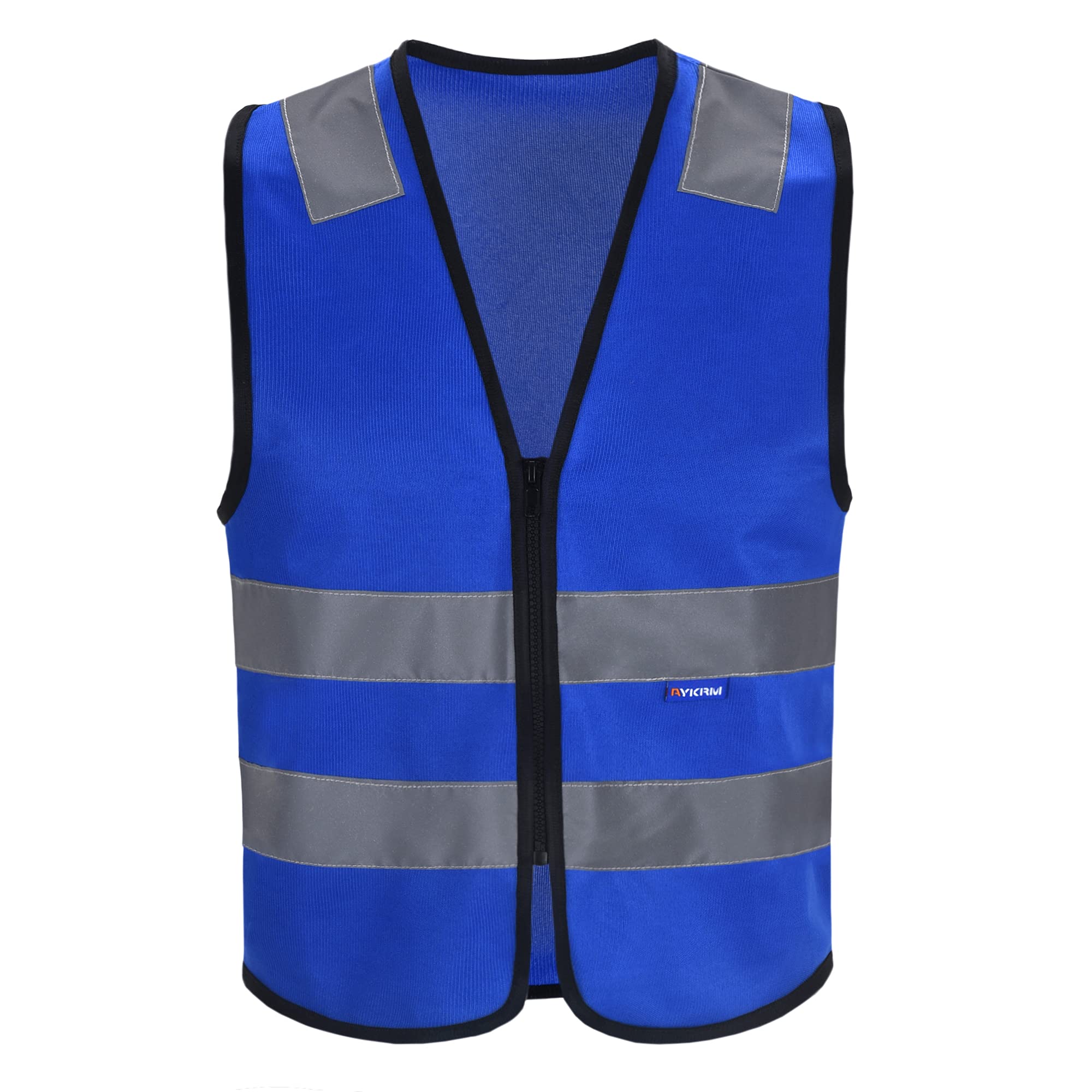 Horse hi viz vest Adult High Visibility Hi Viz Vest Waistcoat Work Safety hi vis vest(XXS-XXL) (L, Blue)
