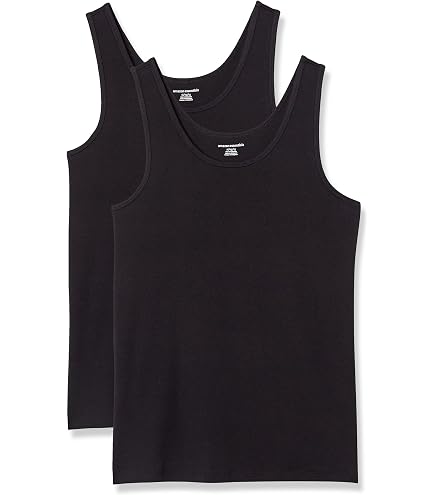 VICHYIE Women Summer Slim Fitted Square Neck Casual Tank Top Black