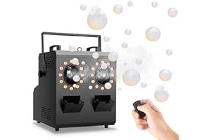 Sklydron Fog Bubble Machine - 1500W Smoke Bubble Machine with 24 RGBW LED Lights, Remote, Timer,DMX Control for Halloween, Christmas, Weddings, Stage Parties Indoor & Outdoor