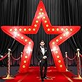 Preboun 10 ft Movie Night Party Decorations Inflatable Large Blow up Star Sign with LED Light Inflatable Arch Kit Light Red Star Blow up Sign for Movie Night Party Carnivals Birthday Decoration